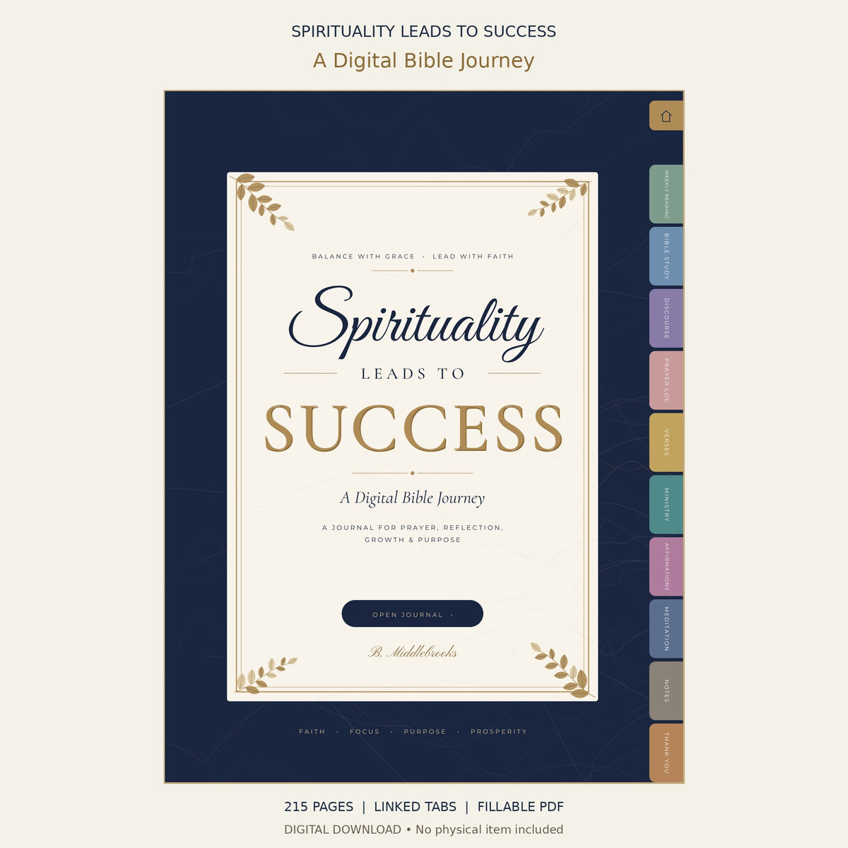 Spirituality Leads to Success — Digital Bible Journey | Fillable PDF