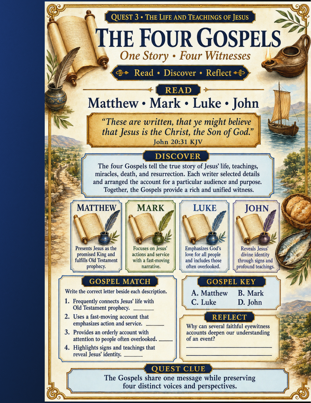 The Bible Quest | 80-Page Interactive Bible Activity Book for Teens