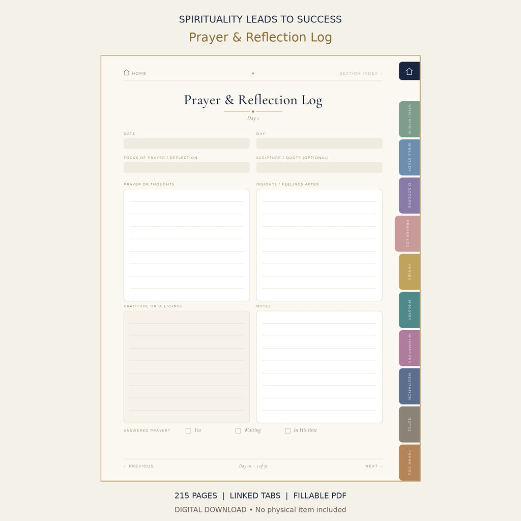 Spirituality Leads to Success — Digital Bible Journey | Fillable PDF