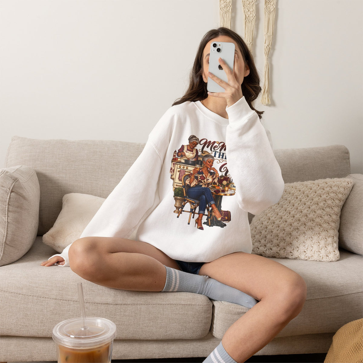 Grandmama to Nana | African American Fabulous Grandma Glow-Up Crewneck Sweatshirt