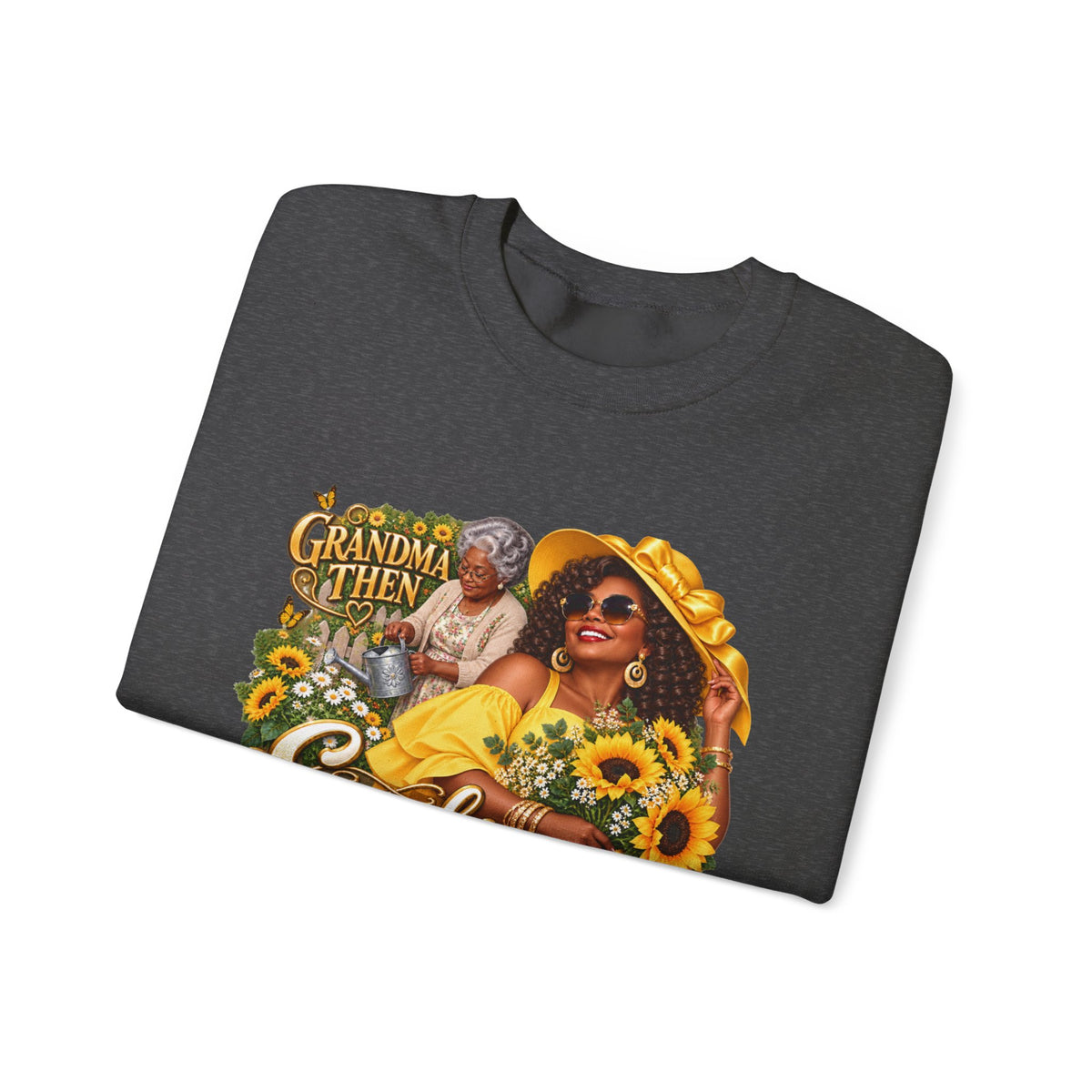 Grandma to Sunshine | African American  Grandma Glow-Up Cozy Crewneck Sweatshirt