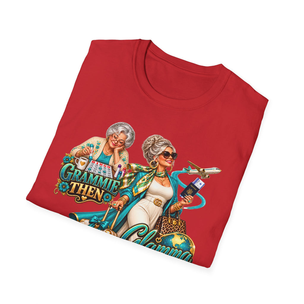 Grammie to Glamma | Jet-Setting Grandma Graphic Tee – Grandma Glow-Up Collection