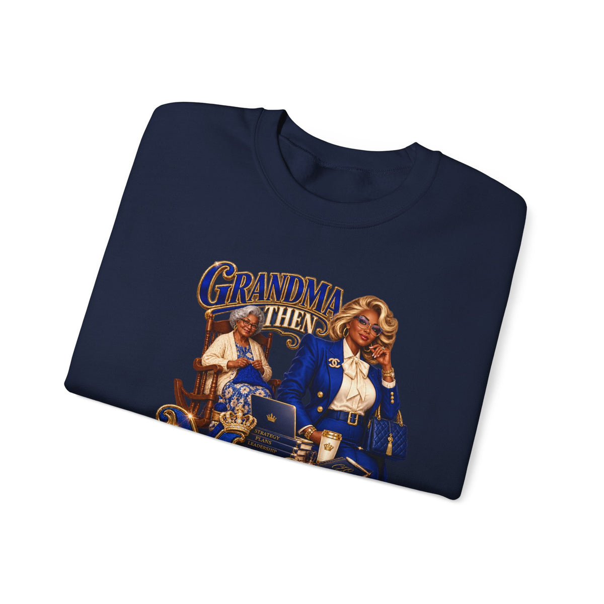 Grandma to MeMe |African American Fabulous Grandma Glow-Up Crewneck Sweatshirt