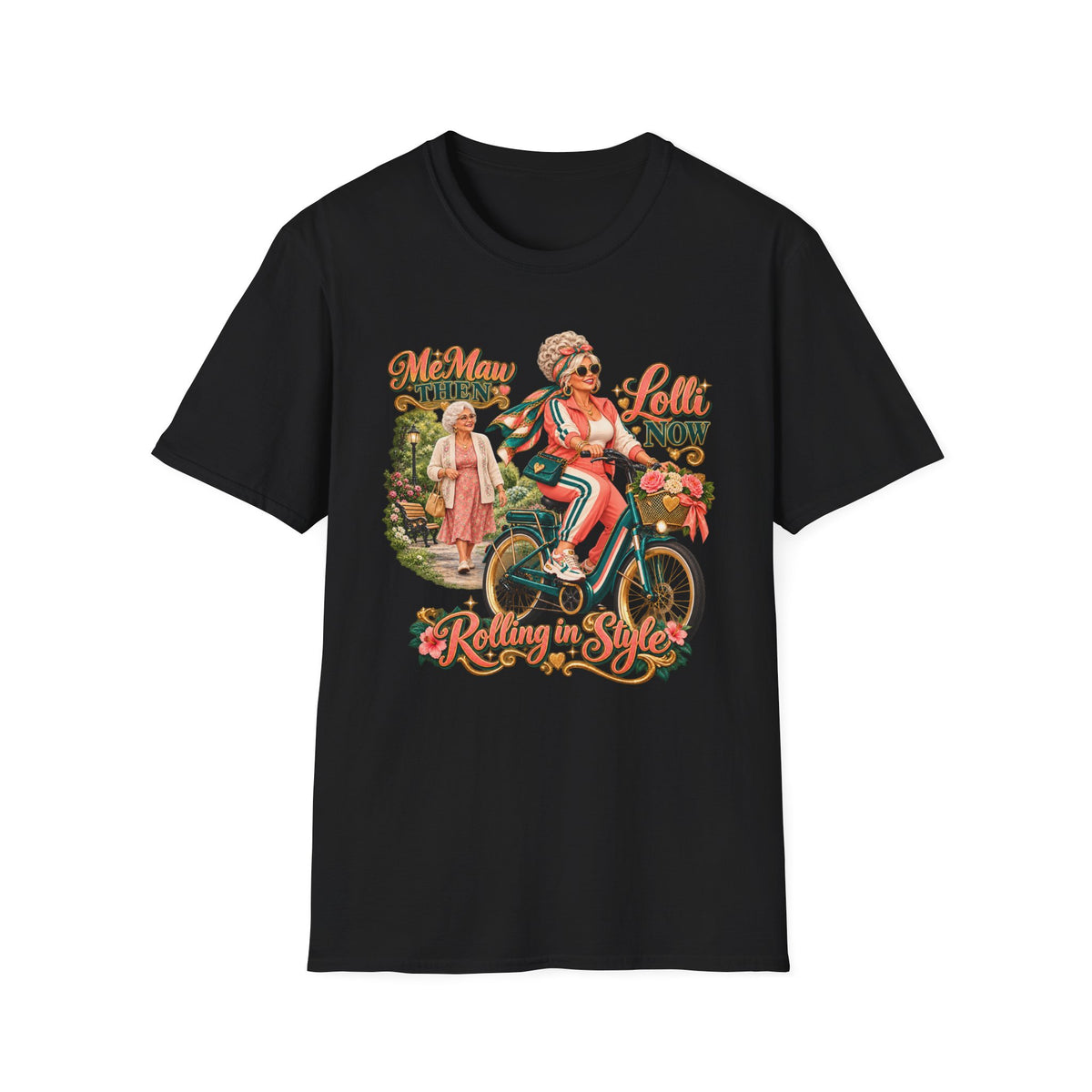 MeMaw to Lolli | Rolling in Style Grandma Glow-Up Graphic Tee