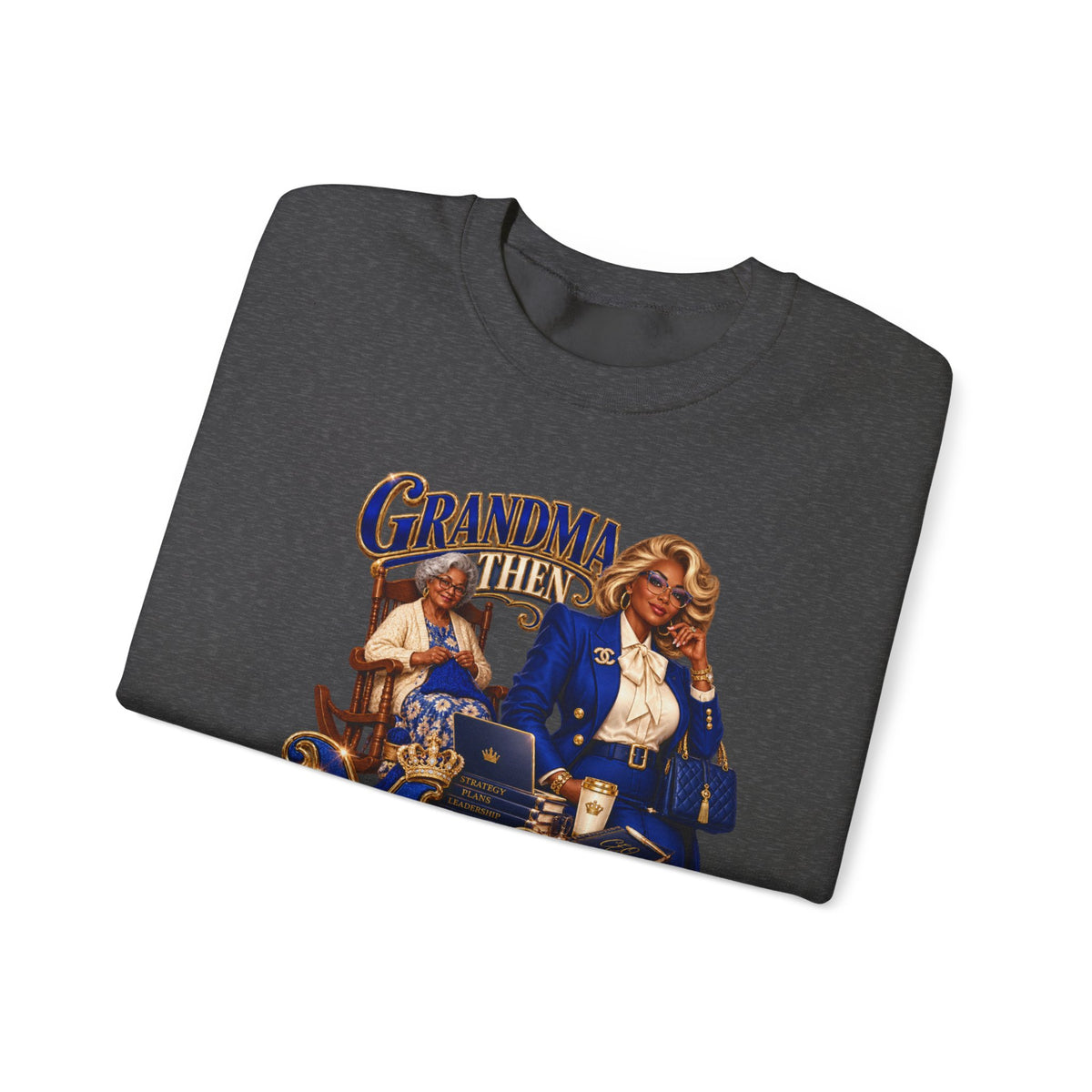 Grandma to MeMe |African American Fabulous Grandma Glow-Up Crewneck Sweatshirt
