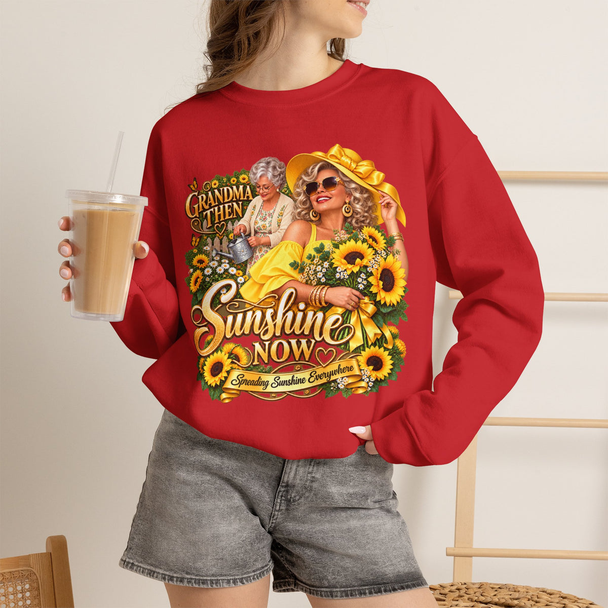 Grandma to Sunshine | Grandma Glow-Up Cozy Crewneck Sweatshirt