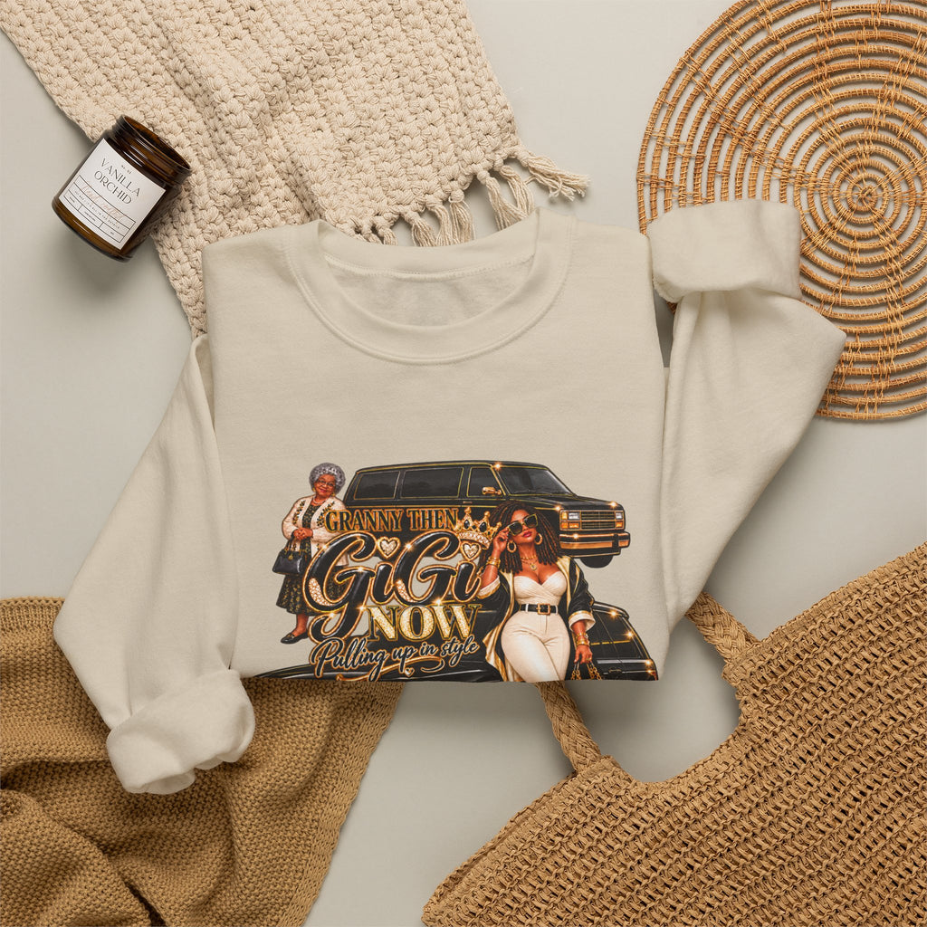 Granny to GiGi | Luxury Lifestyle Crewneck Sweatshirt – African American Grandma Glow-Up Collection