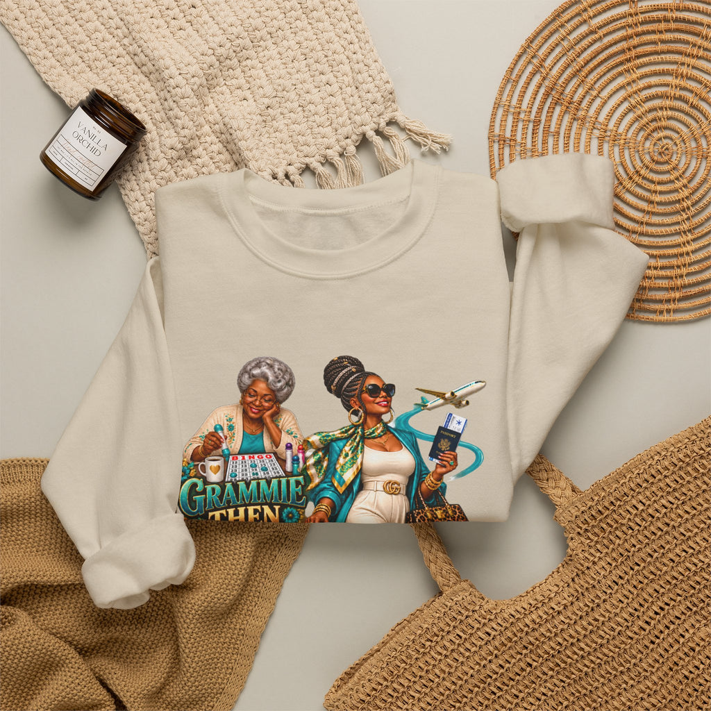 Grammie to Glamma | Jet-Setting Grandma Crewneck Sweatshirt –African American  Grandma Glow-Up Collection