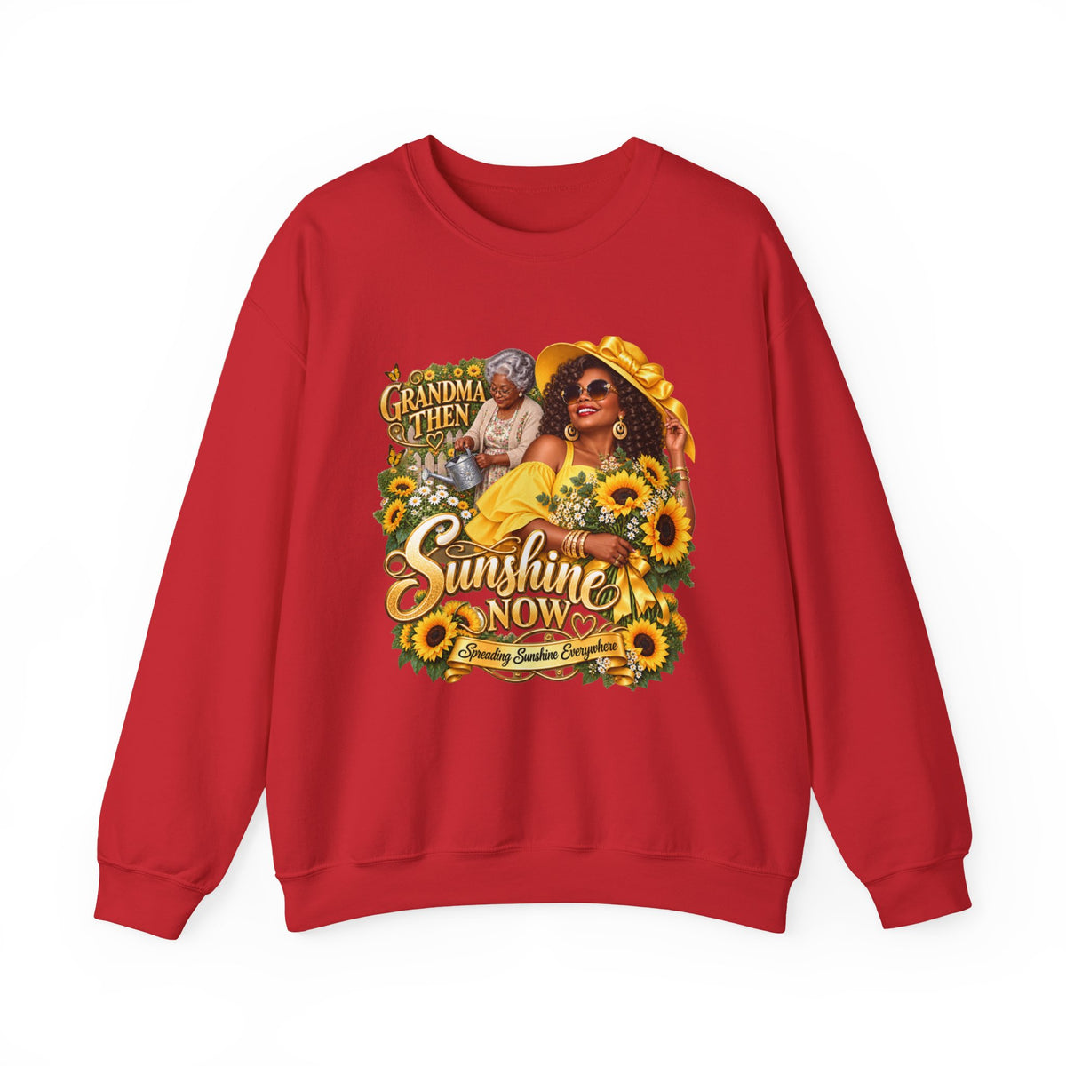 Grandma to Sunshine | African American  Grandma Glow-Up Cozy Crewneck Sweatshirt