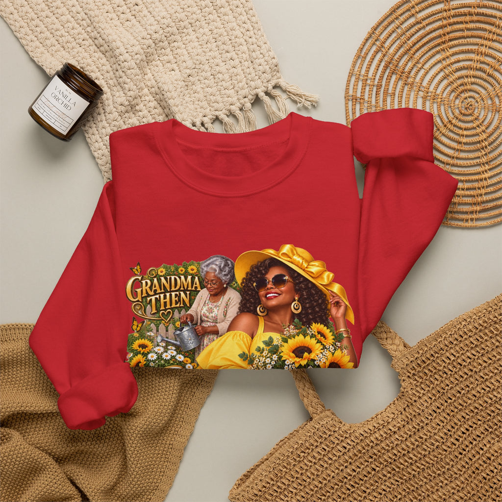 Grandma to Sunshine | African American  Grandma Glow-Up Cozy Crewneck Sweatshirt