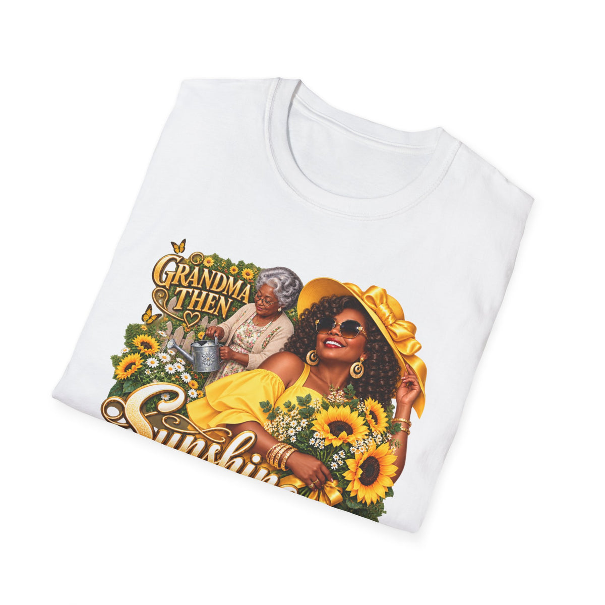 Grandma to Sunshine | African American Grandma Glow-Up Graphic Tee – Sunshine Edition
