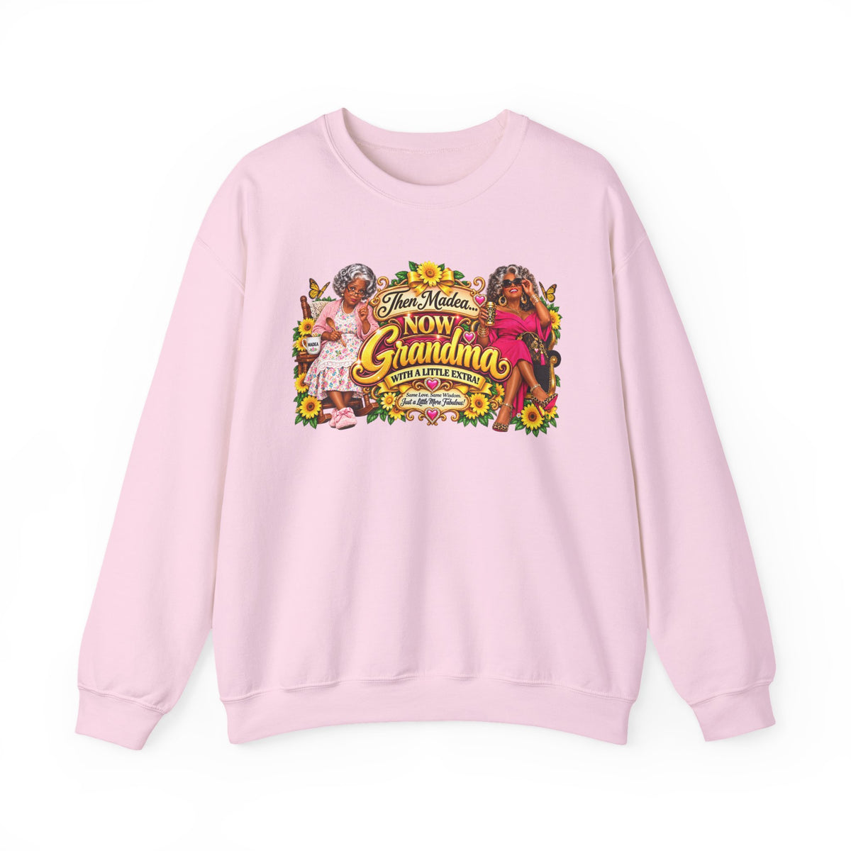 Grandma Golden Glam Crewneck Sweatshirt | Sunflower & Leopard Print | Boss Brand LLC