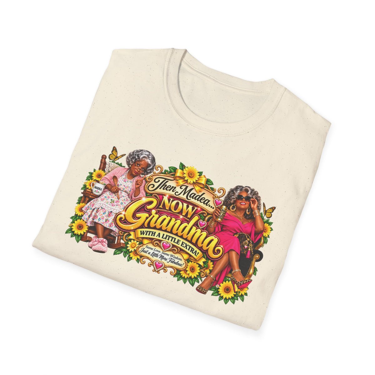 Grandma Golden Glam Graphic T-Shirt | Sunflower & Leopard Print | Boss Brand LLC