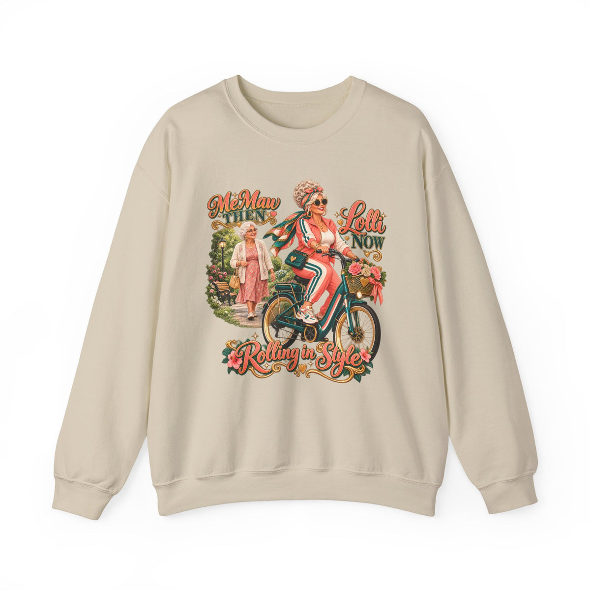 MeMaw to Lolli | Rolling in Style Crewneck Sweatshirt – Grandma Glow-Up Collection