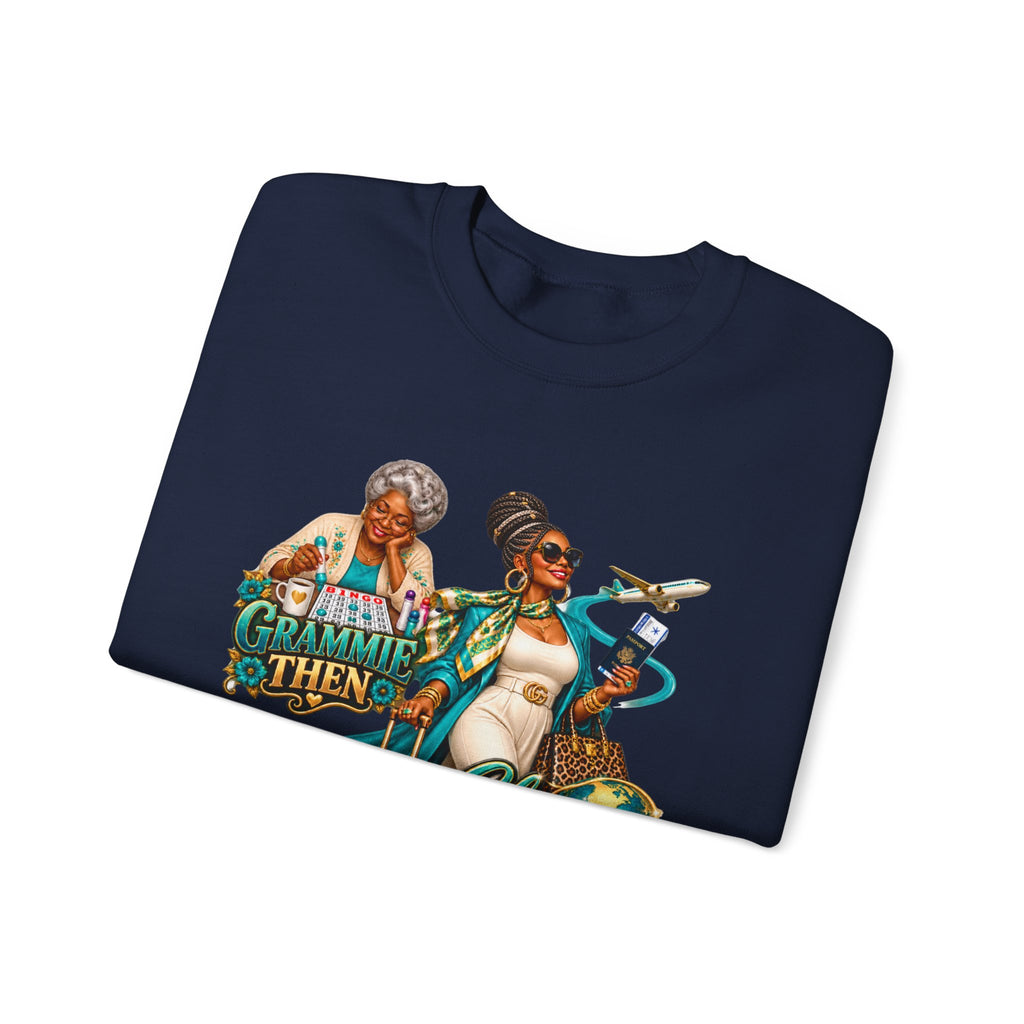 Grammie to Glamma | Jet-Setting Grandma Crewneck Sweatshirt –African American  Grandma Glow-Up Collection