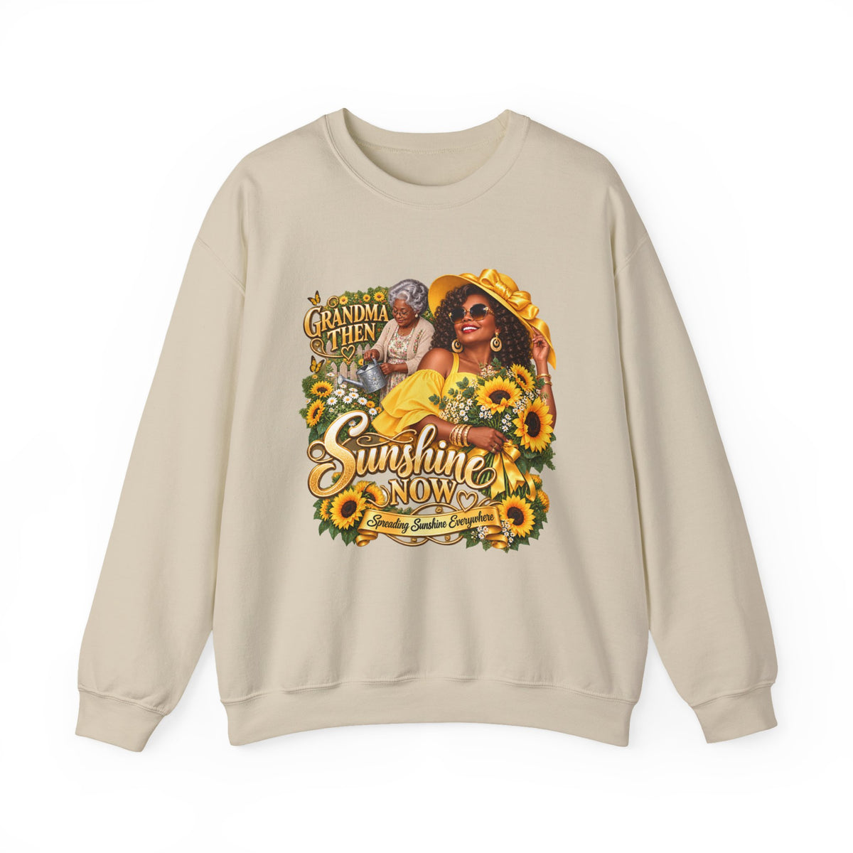 Grandma to Sunshine | African American  Grandma Glow-Up Cozy Crewneck Sweatshirt