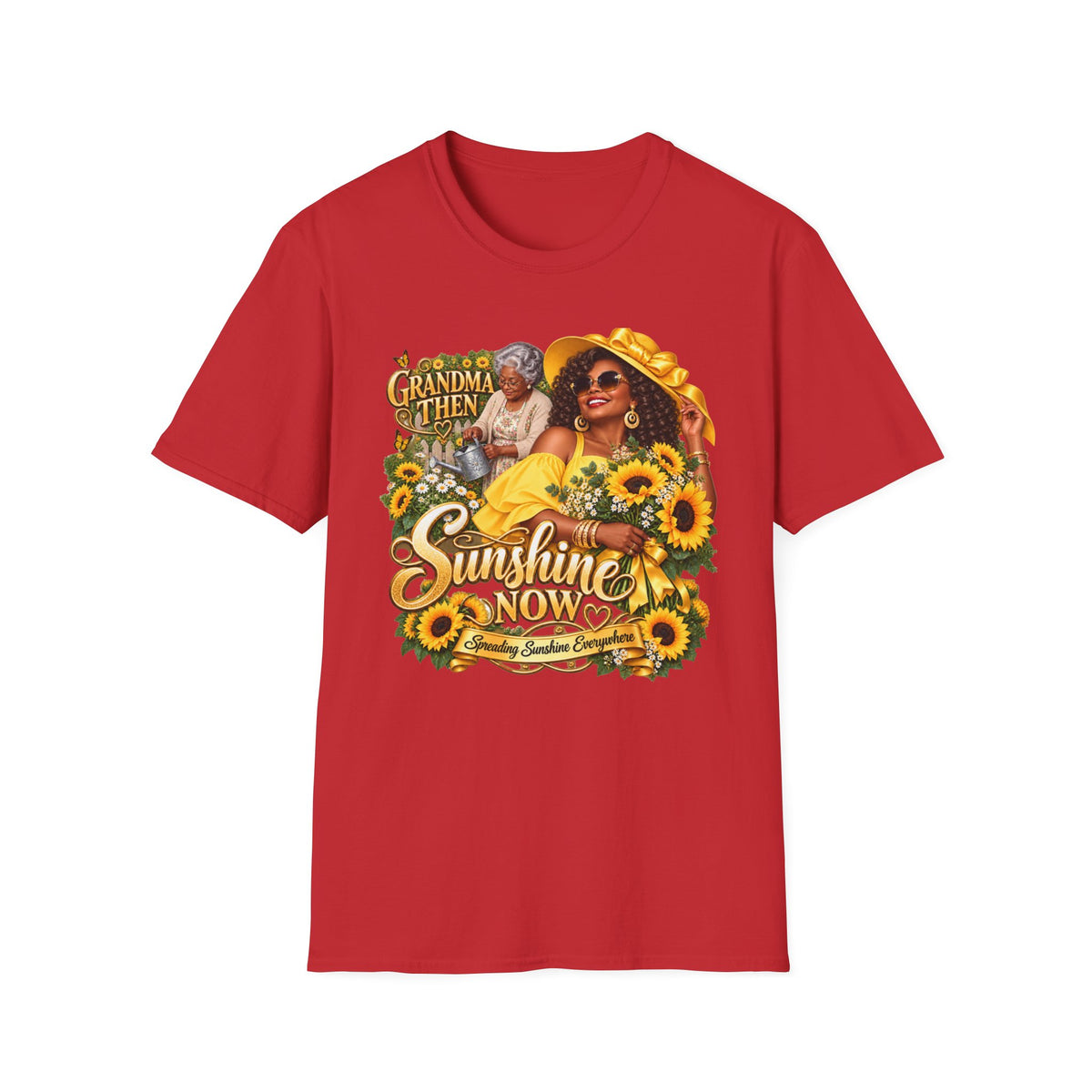 Grandma to Sunshine | African American Grandma Glow-Up Graphic Tee – Sunshine Edition