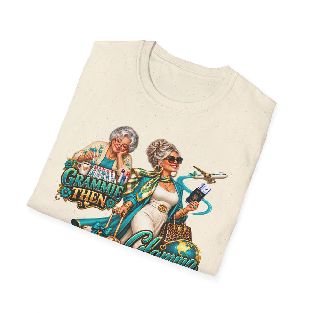 Grammie to Glamma | Jet-Setting Grandma Graphic Tee – Grandma Glow-Up Collection