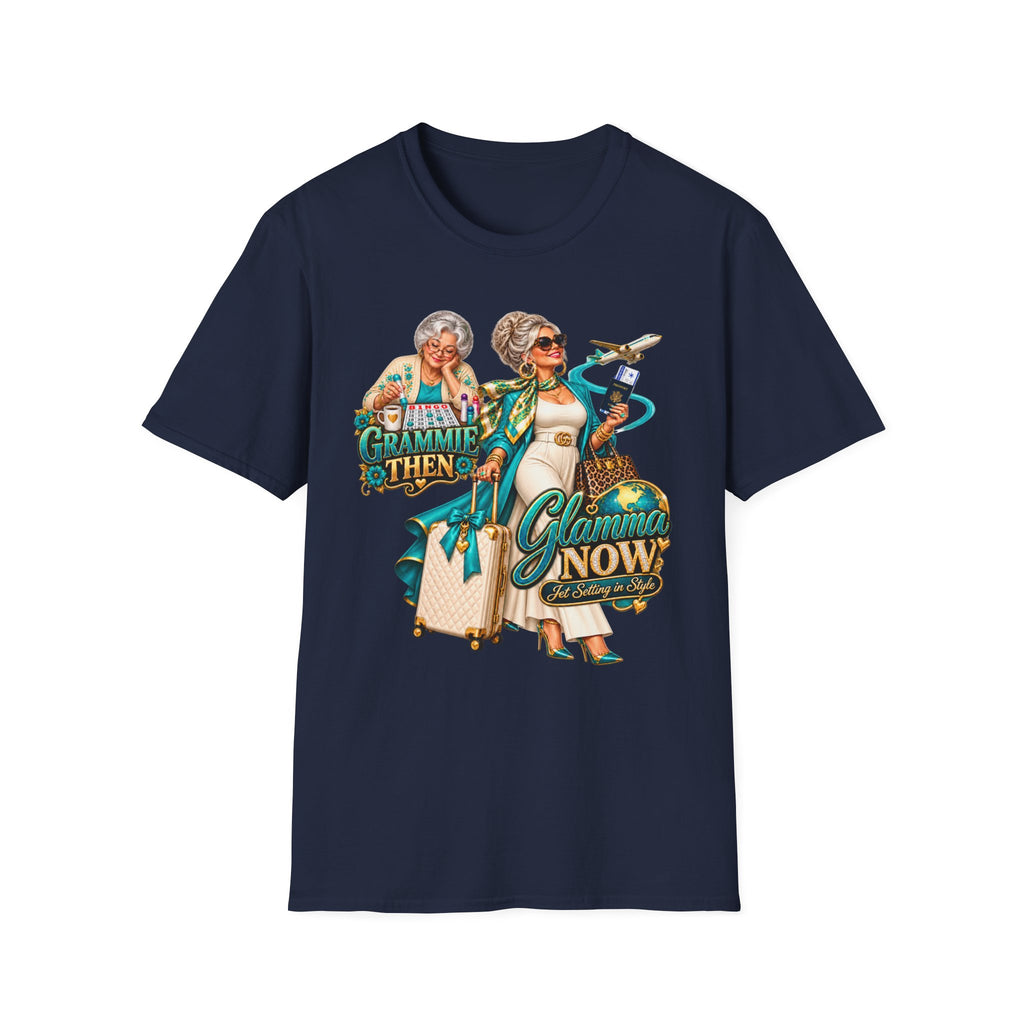 Grammie to Glamma | Jet-Setting Grandma Graphic Tee – Grandma Glow-Up Collection