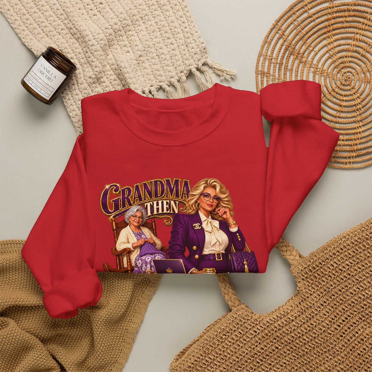 Grandma to MiMi  | Fabulous Grandma Glow-Up Crewneck Sweatshirt