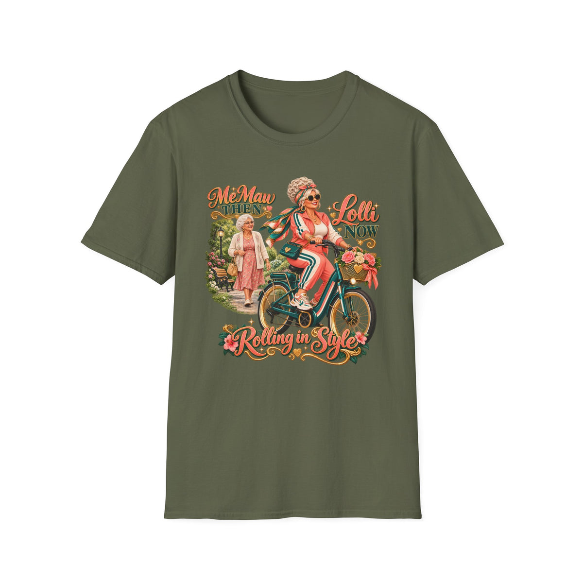 MeMaw to Lolli | Rolling in Style Grandma Glow-Up Graphic Tee