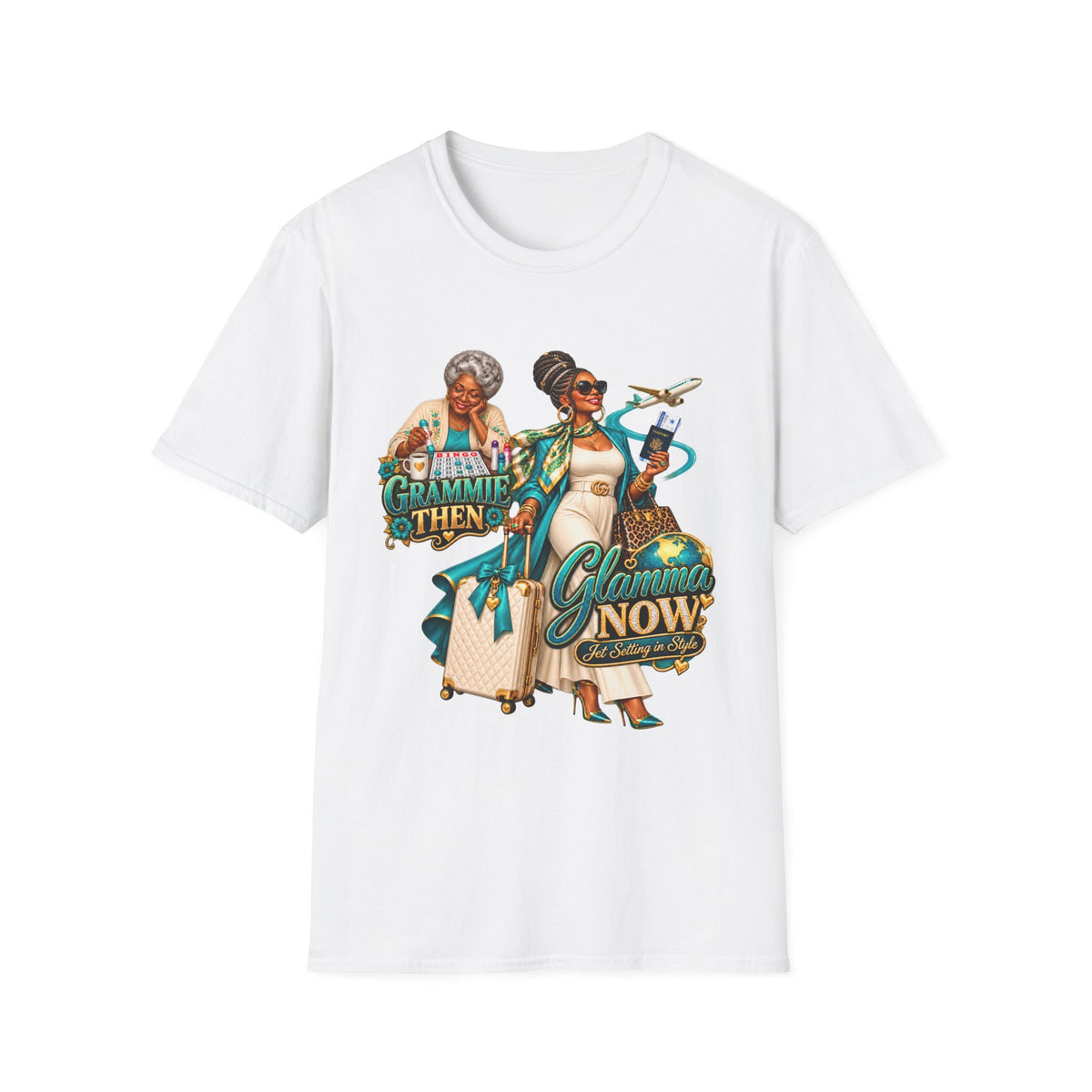 Grammie to Glamma | Jet-Setting Grandma Graphic Tee –African American  Grandma Glow-Up Collection