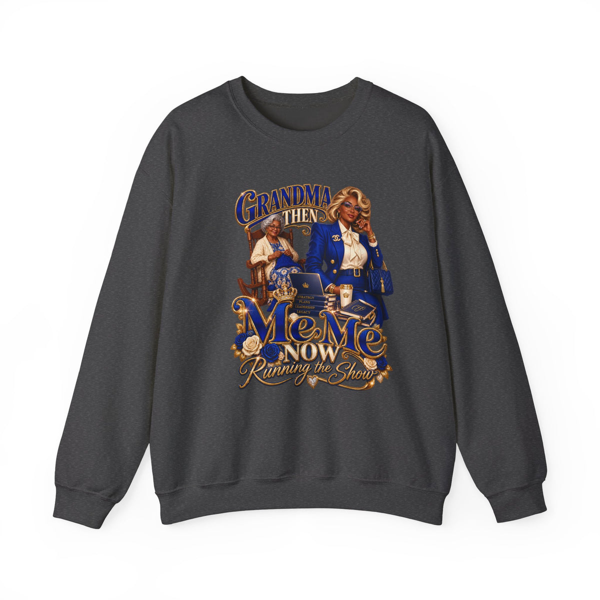 Grandma to MeMe |African American Fabulous Grandma Glow-Up Crewneck Sweatshirt