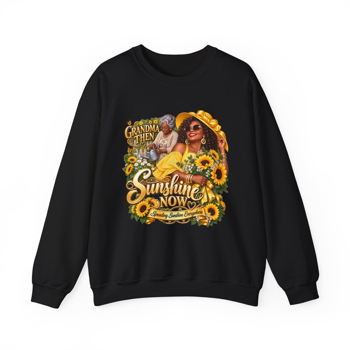 Grandma to Sunshine | African American  Grandma Glow-Up Cozy Crewneck Sweatshirt