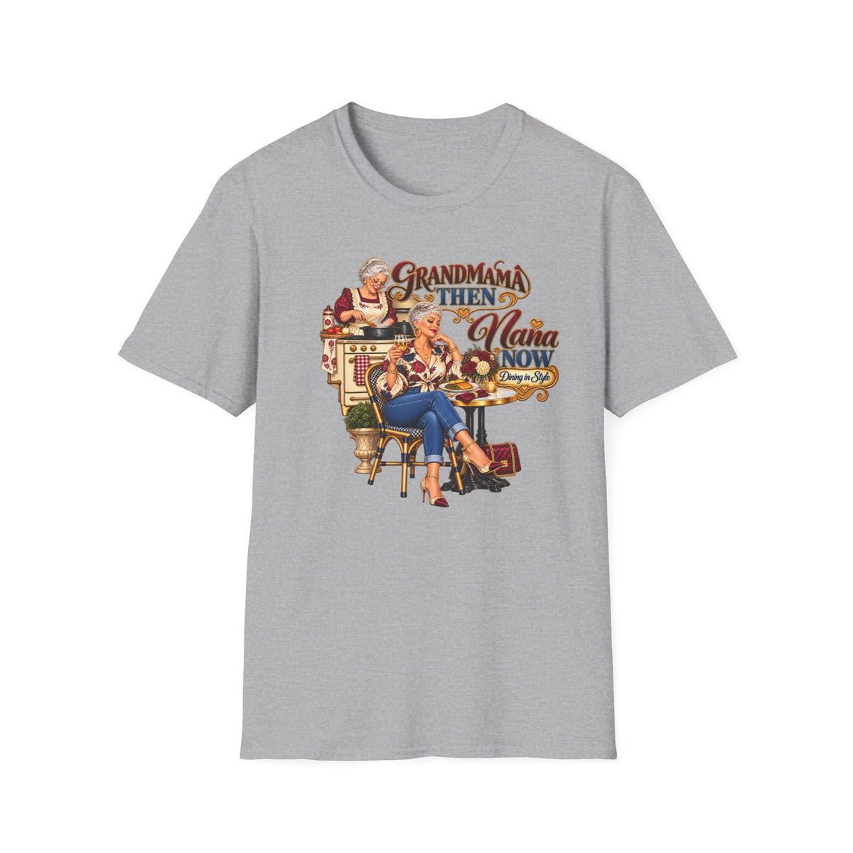 Grandmama to Nana | Grandma Glow-Up Graphic Tee – African American Design