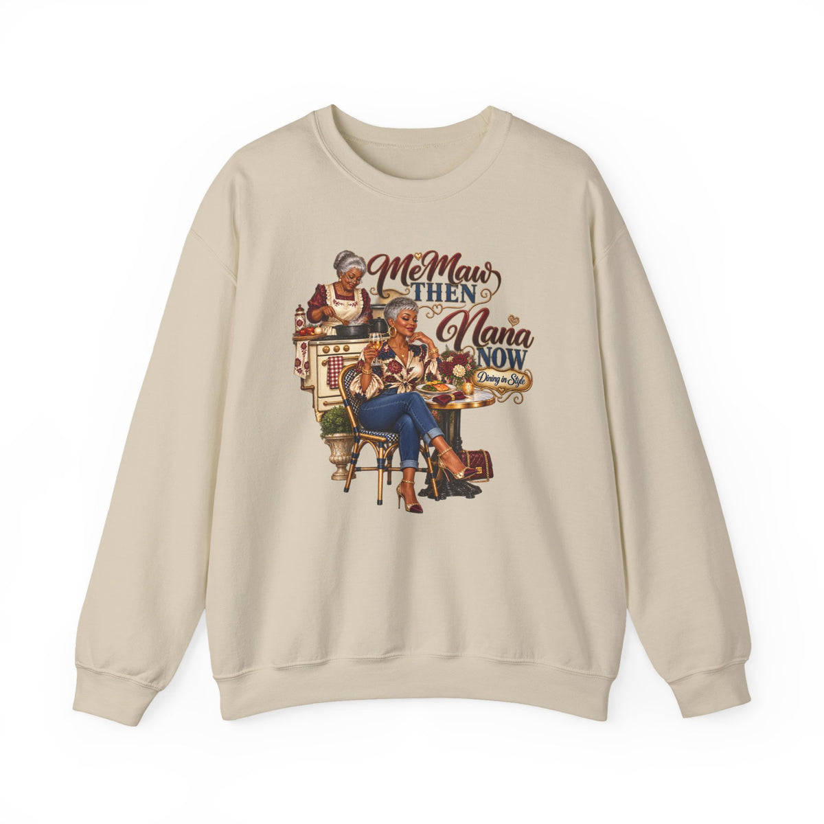 Grandmama to Nana | African American Fabulous Grandma Glow-Up Crewneck Sweatshirt