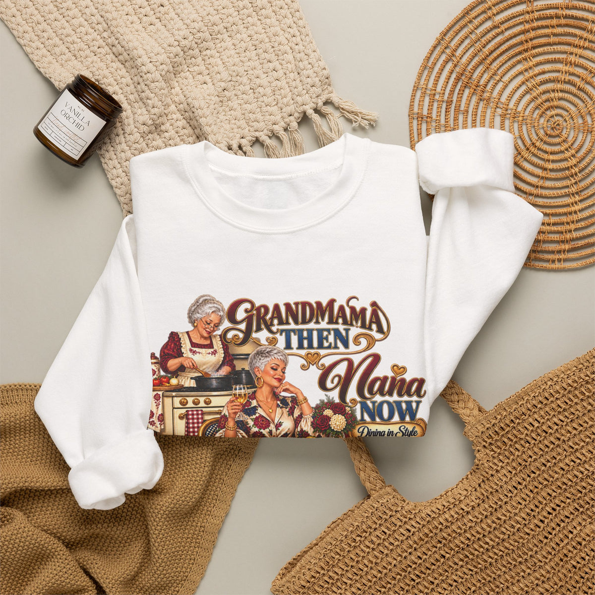 Grandmama to Nana | Fabulous Grandma Glow-Up Crewneck Sweatshirt