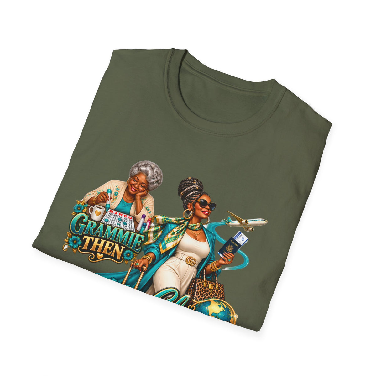 Grammie to Glamma | Jet-Setting Grandma Graphic Tee –African American  Grandma Glow-Up Collection
