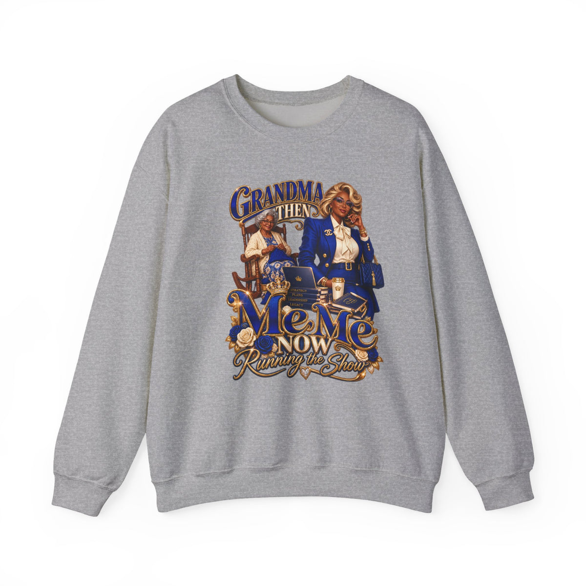 Grandma to MeMe |African American Fabulous Grandma Glow-Up Crewneck Sweatshirt