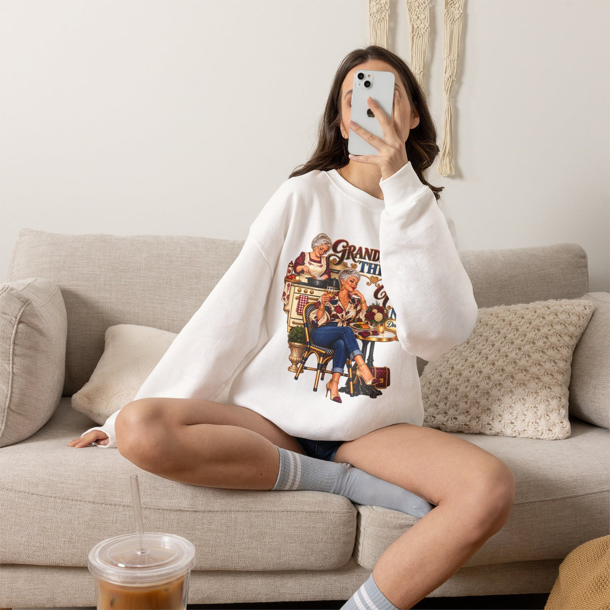 Grandmama to Nana | Fabulous Grandma Glow-Up Crewneck Sweatshirt