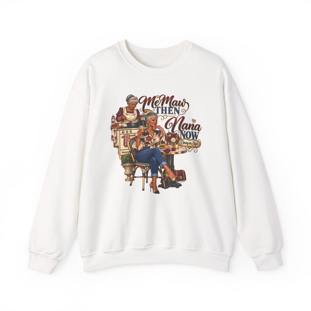 Grandmama to Nana | African American Fabulous Grandma Glow-Up Crewneck Sweatshirt