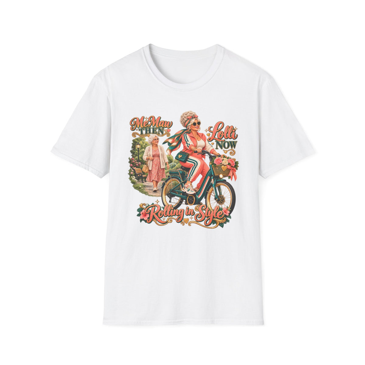 MeMaw to Lolli | Rolling in Style Grandma Glow-Up Graphic Tee