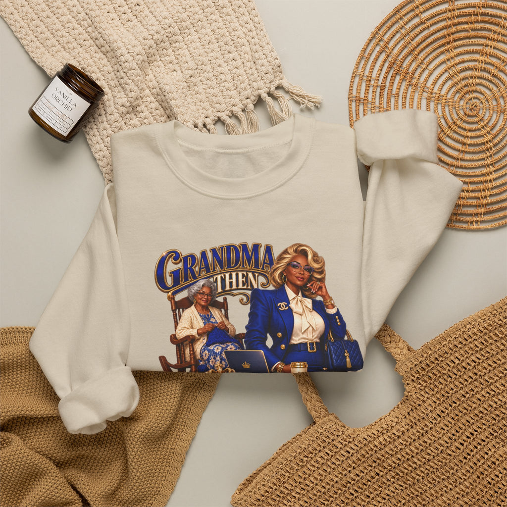 Grandma to MeMe |African American Fabulous Grandma Glow-Up Crewneck Sweatshirt
