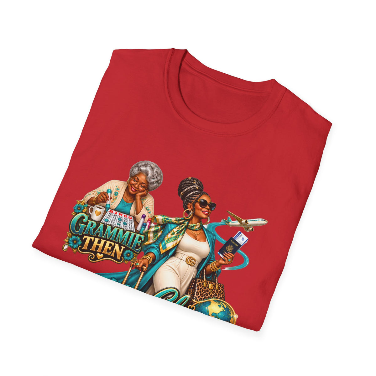 Grammie to Glamma | Jet-Setting Grandma Graphic Tee –African American  Grandma Glow-Up Collection
