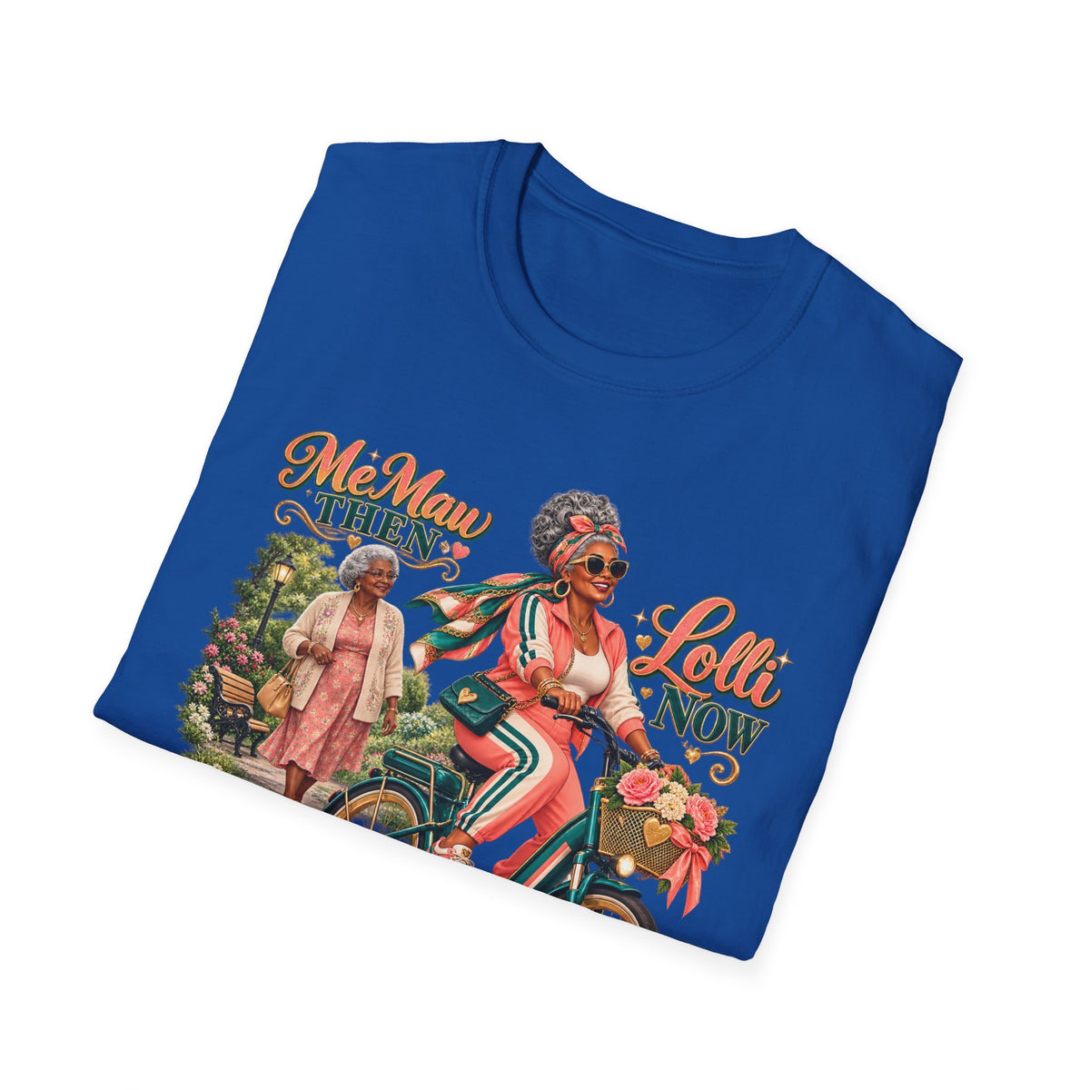 MeMaw to Lolli | Rolling in Style African American Grandma Glow-Up Graphic Tee