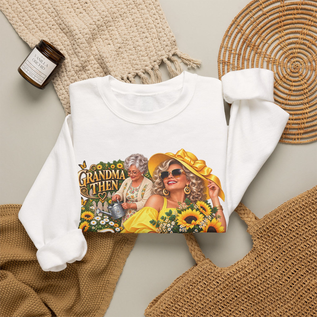 Grandma to Sunshine | Grandma Glow-Up Cozy Crewneck Sweatshirt