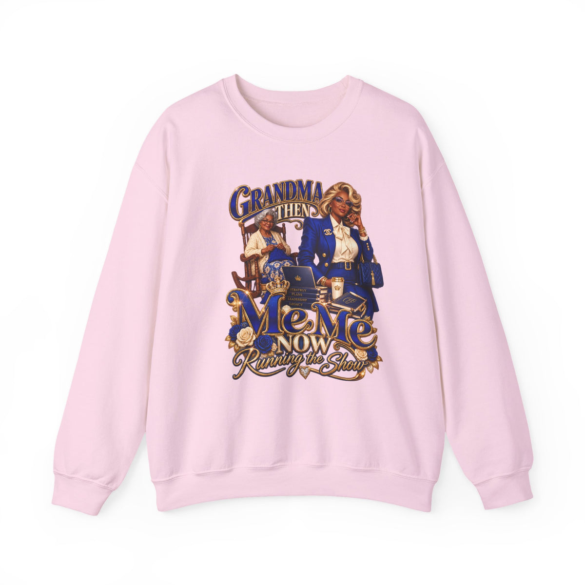 Grandma to MeMe |African American Fabulous Grandma Glow-Up Crewneck Sweatshirt