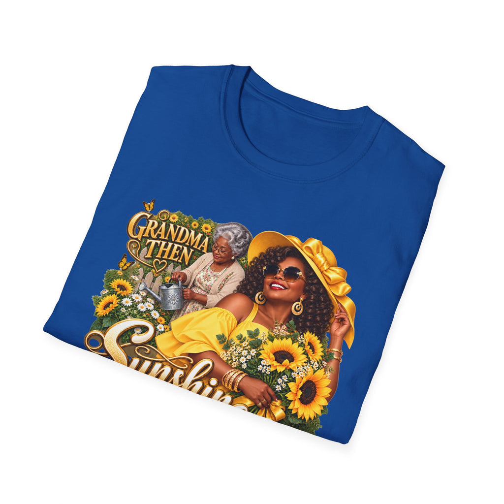 Grandma to Sunshine | African American Grandma Glow-Up Graphic Tee – Sunshine Edition