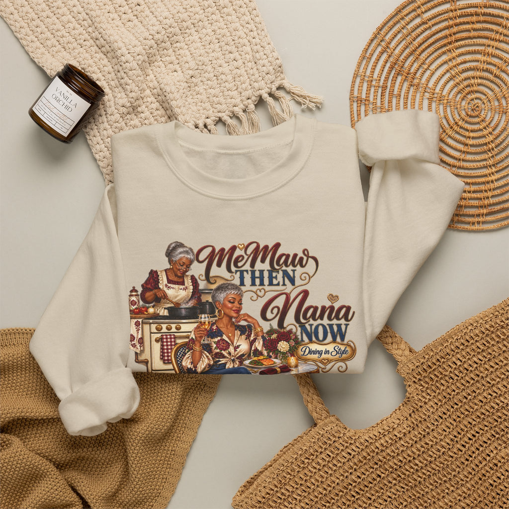 Grandmama to Nana | African American Fabulous Grandma Glow-Up Crewneck Sweatshirt