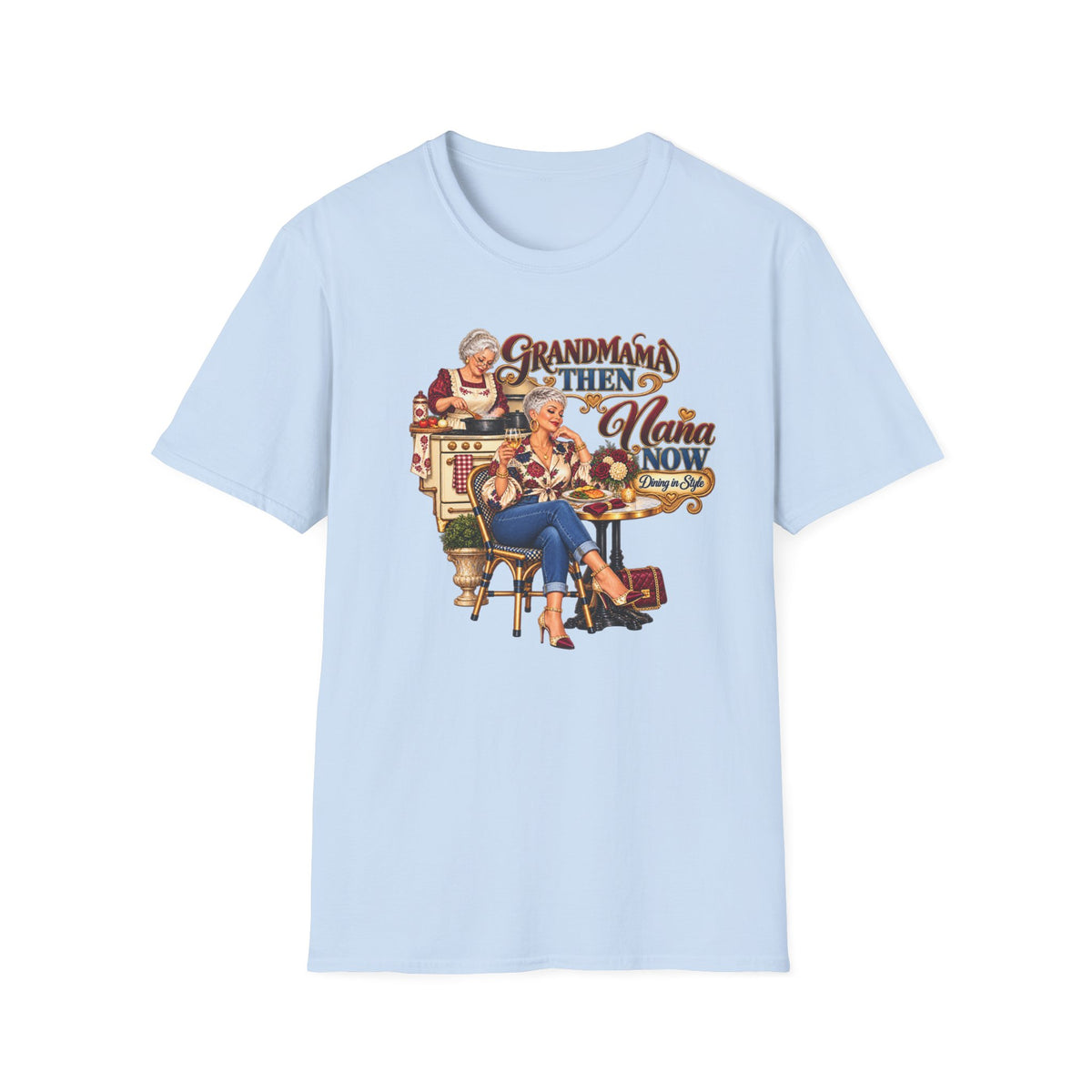 Grandmama to Nana | Grandma Glow-Up Graphic Tee – African American Design