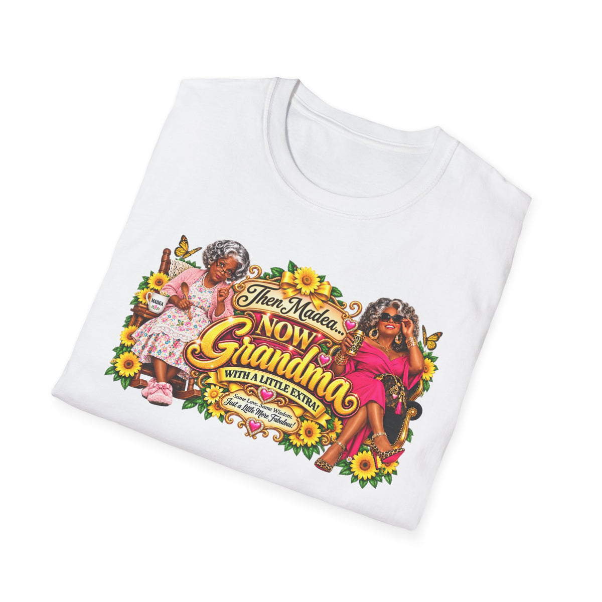 Grandma Golden Glam Graphic T-Shirt | Sunflower & Leopard Print | Boss Brand LLC