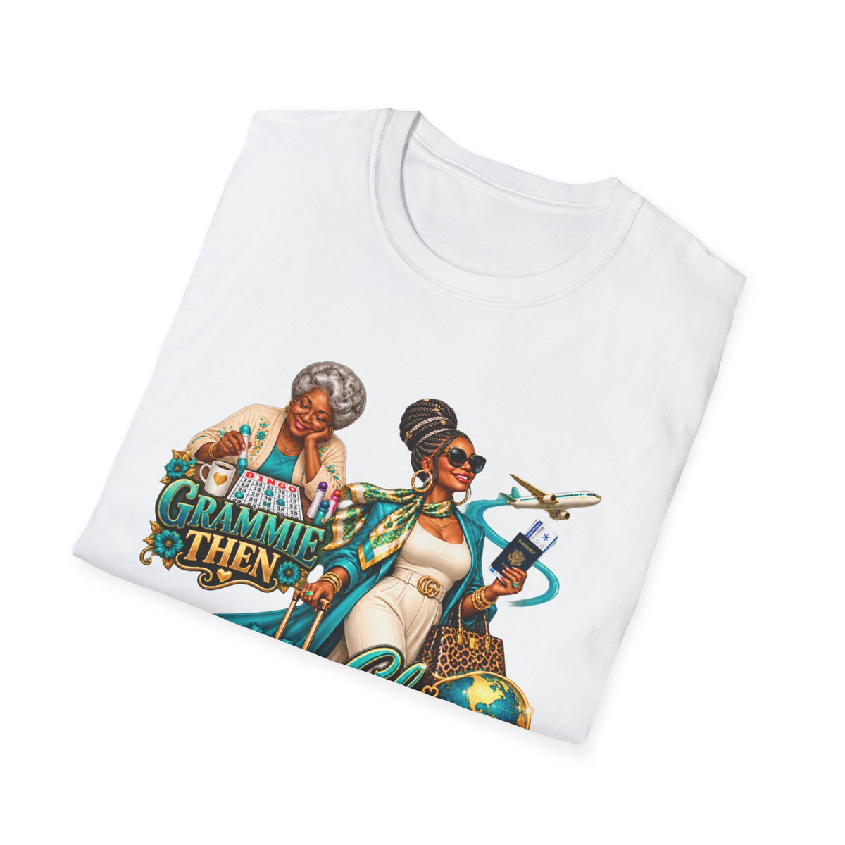 Grammie to Glamma | Jet-Setting Grandma Graphic Tee –African American  Grandma Glow-Up Collection