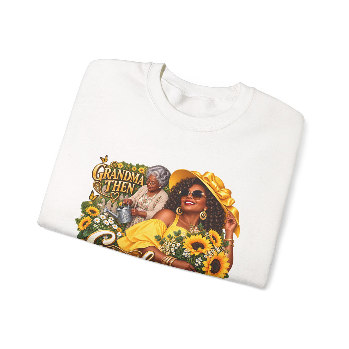 Grandma to Sunshine | African American  Grandma Glow-Up Cozy Crewneck Sweatshirt