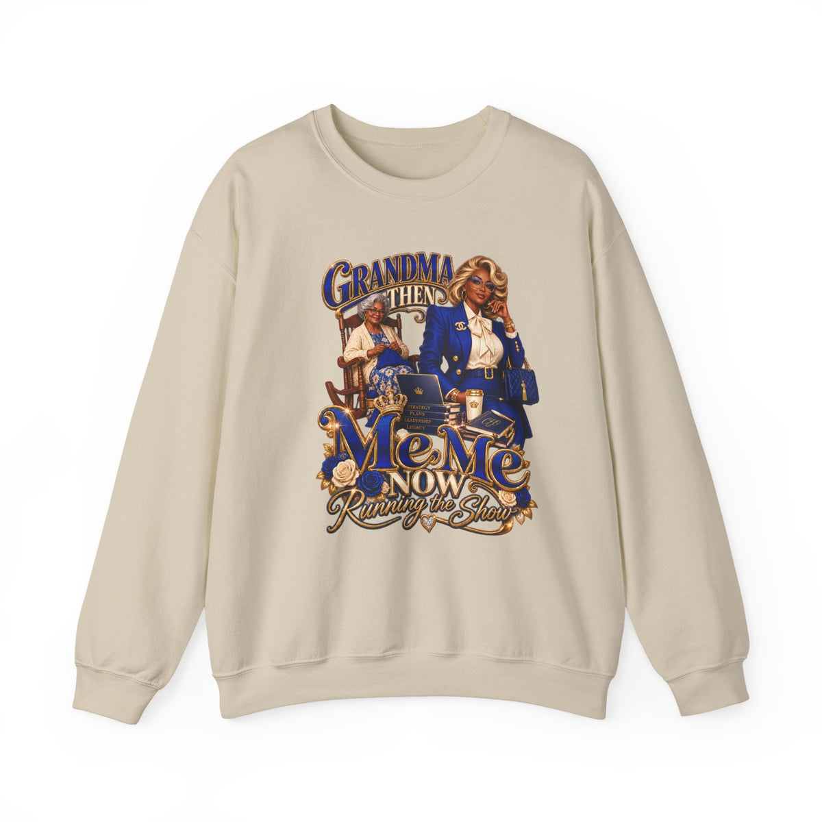Grandma to MeMe |African American Fabulous Grandma Glow-Up Crewneck Sweatshirt