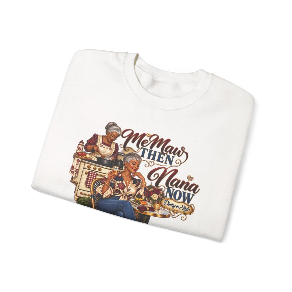 Grandmama to Nana | African American Fabulous Grandma Glow-Up Crewneck Sweatshirt