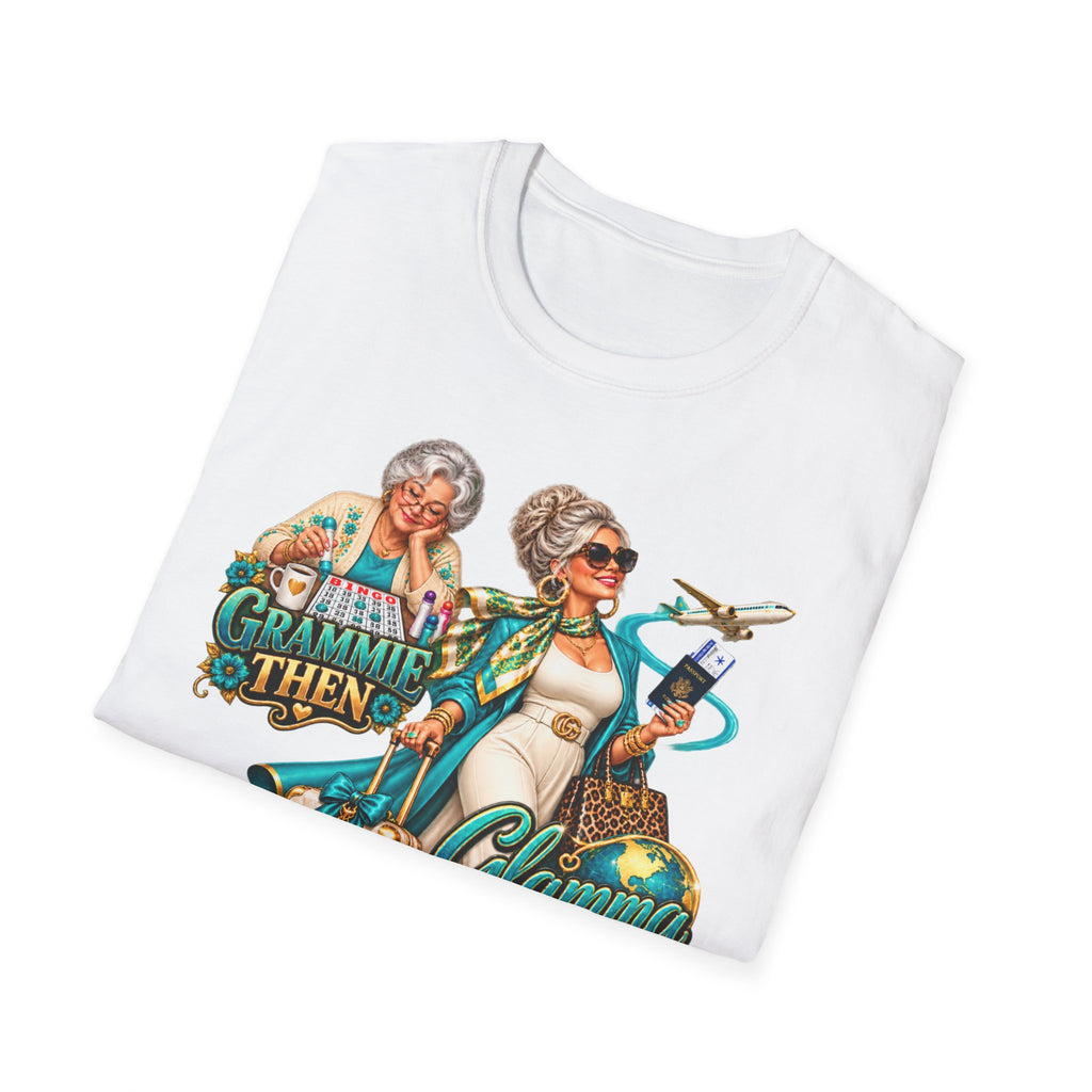 Grammie to Glamma | Jet-Setting Grandma Graphic Tee – Grandma Glow-Up Collection